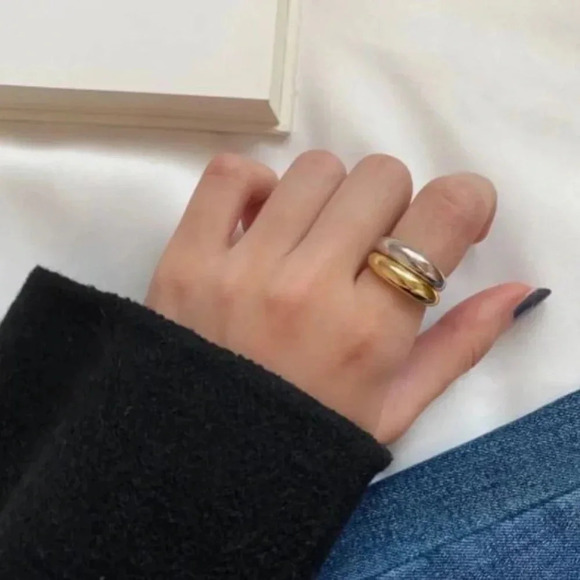 925 Sterling Silver Minimalist Simple Stackable Ring Band Gold or Silver - Picture 6 of 10